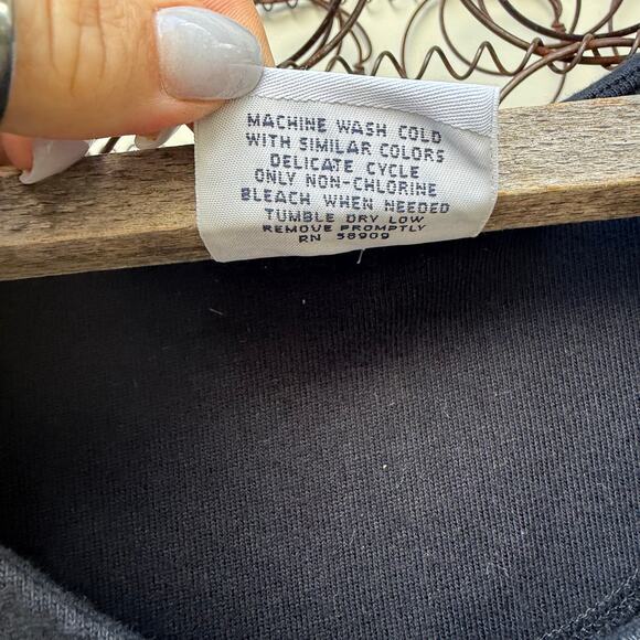 Vintage 90s Westbound Christmas Trees Snowflakes Embroidered Long Black Dress S - Picture 7 of 10